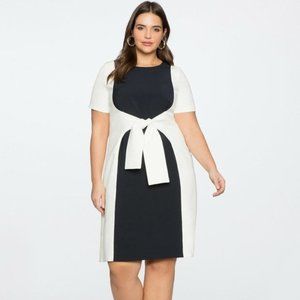 ELOQUII Navy/White Color Block Dress NWT